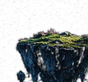 A small floating rock island